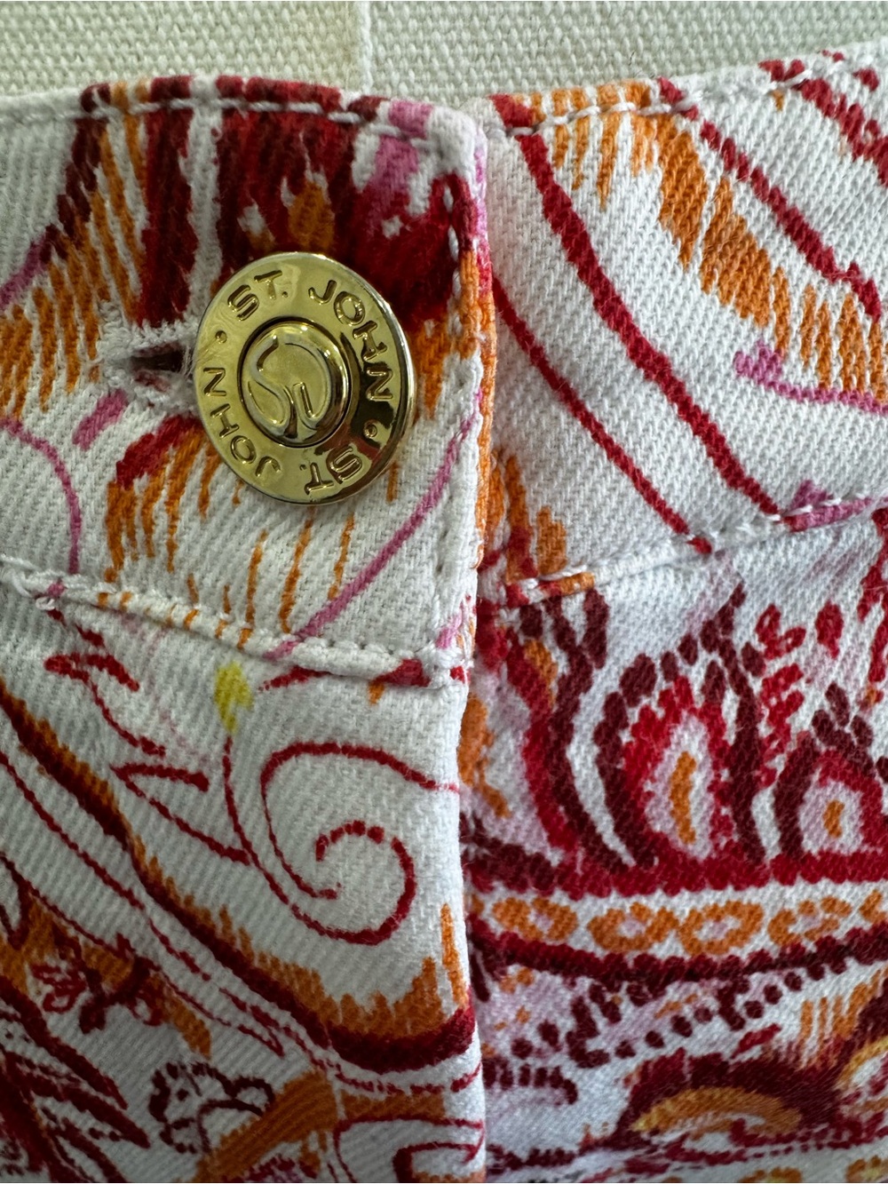 ST. JOHN SPORT BY MARIE GRAY STRAIGHT LEG PAISLEY PANTS | SIZE 2 | MADE IN USA - Picture 5 of 13